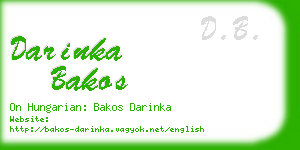 darinka bakos business card